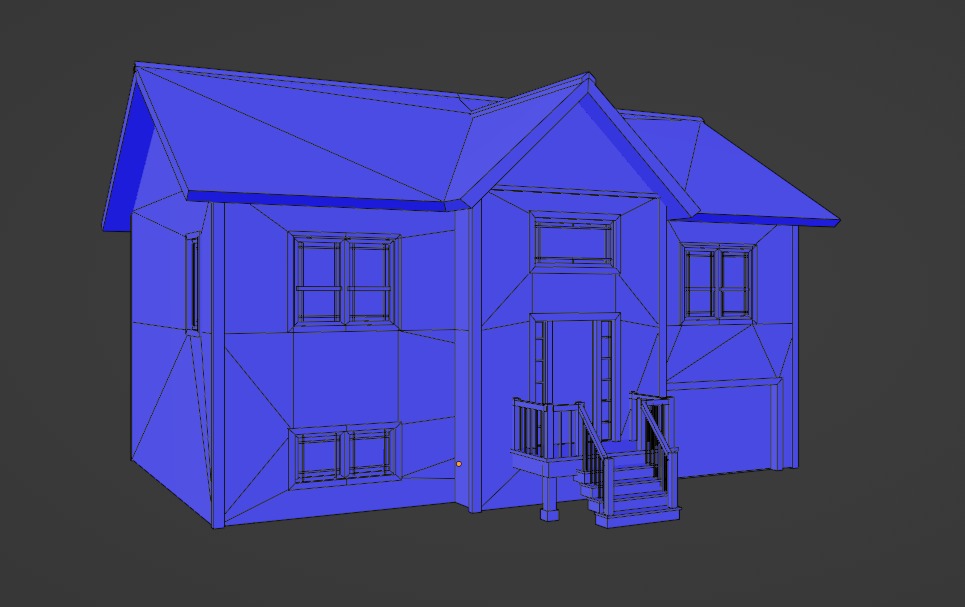 Low Poly house 10 Low-poly 3D model_9