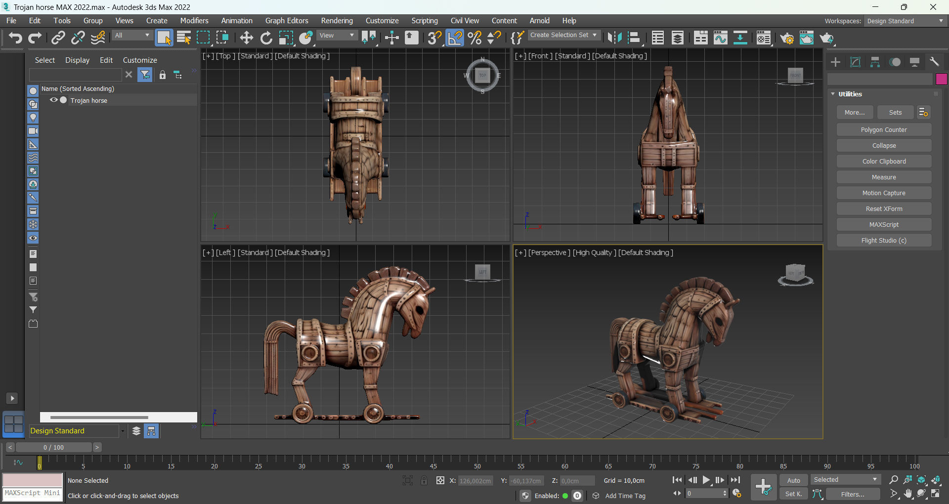 Trojan horse Low-poly 3D model_8