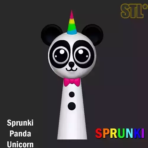 Sprunki Incredibox 3D Sprunk Panda STL 3D Character Fanart