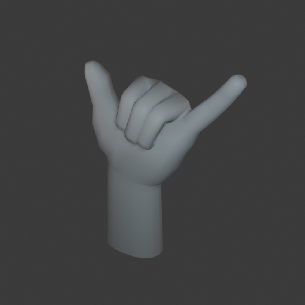 Hands Low Poly Rigged 3D Model Base Mesh Low-poly 3D model_7