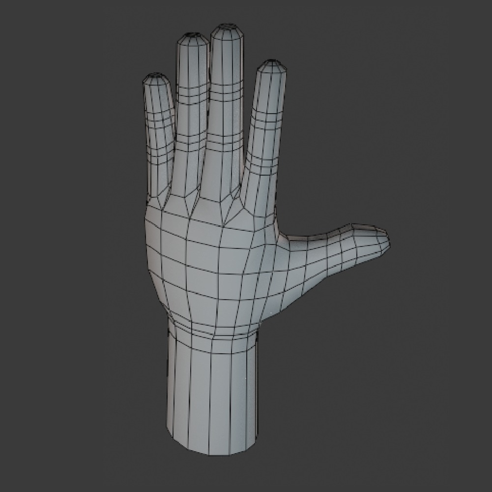 Hands Low Poly Rigged 3D Model Base Mesh Low-poly 3D model_9