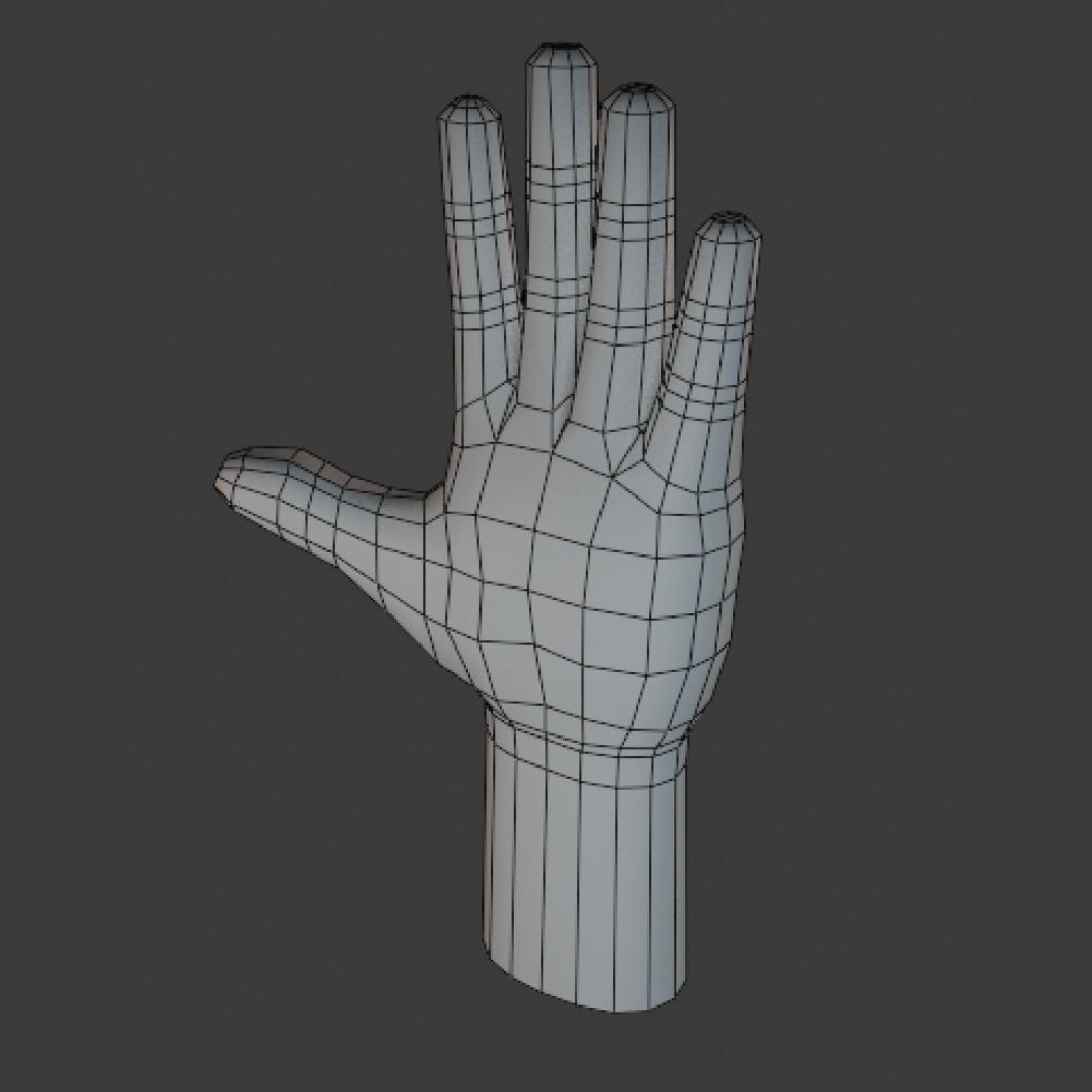 Hands Low Poly Rigged 3D Model Base Mesh Low-poly 3D model_8