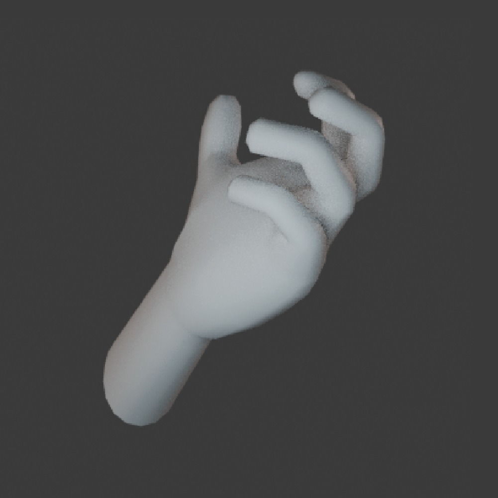Hands Low Poly Rigged 3D Model Base Mesh Low-poly 3D model_3