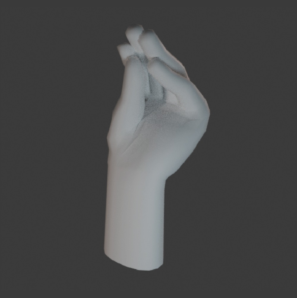 Hands Low Poly Rigged 3D Model Base Mesh Low-poly 3D model_4