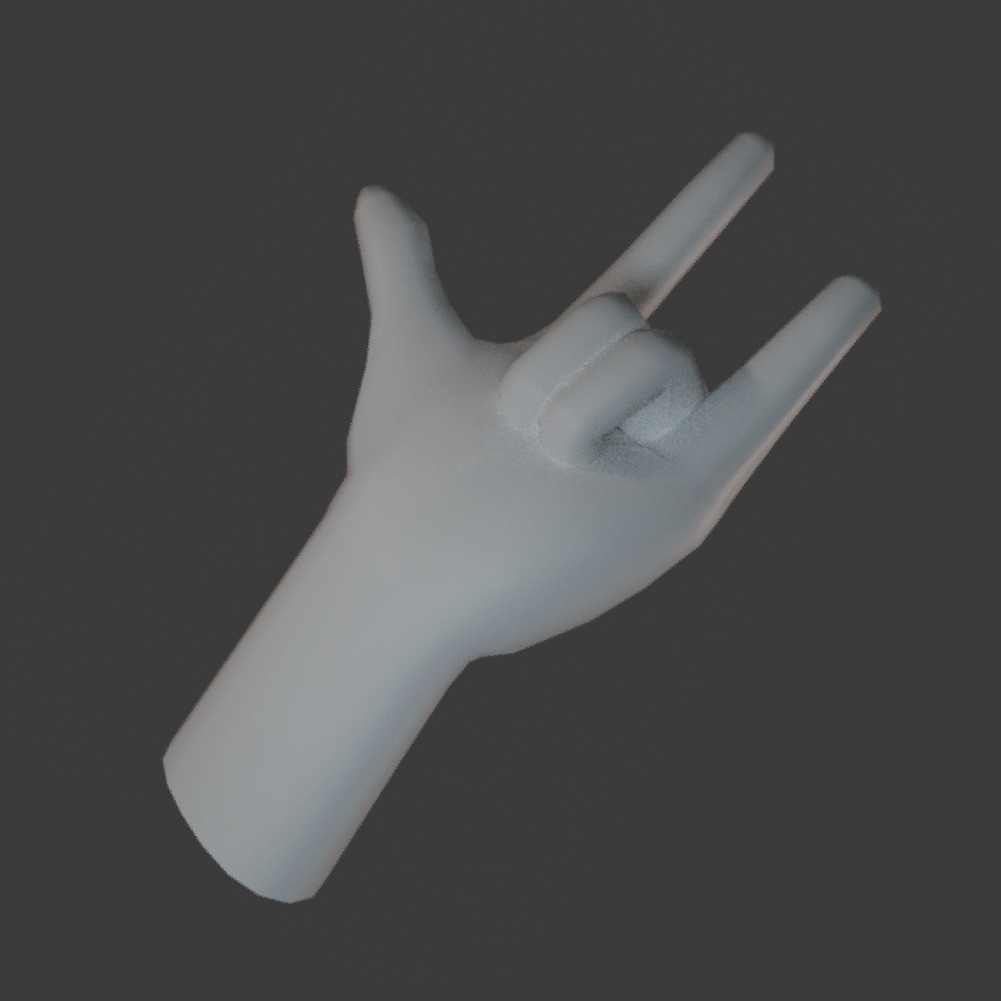 Hands Low Poly Rigged 3D Model Base Mesh Low-poly 3D model_5