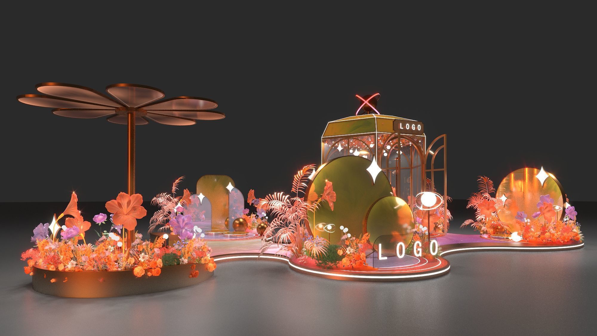 Floristry Fine art display 3D model_2
