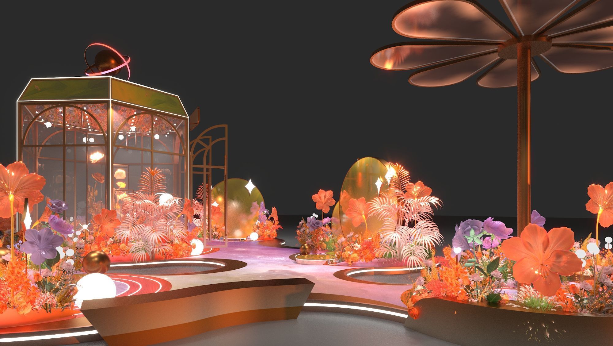 Floristry Fine art display 3D model_4