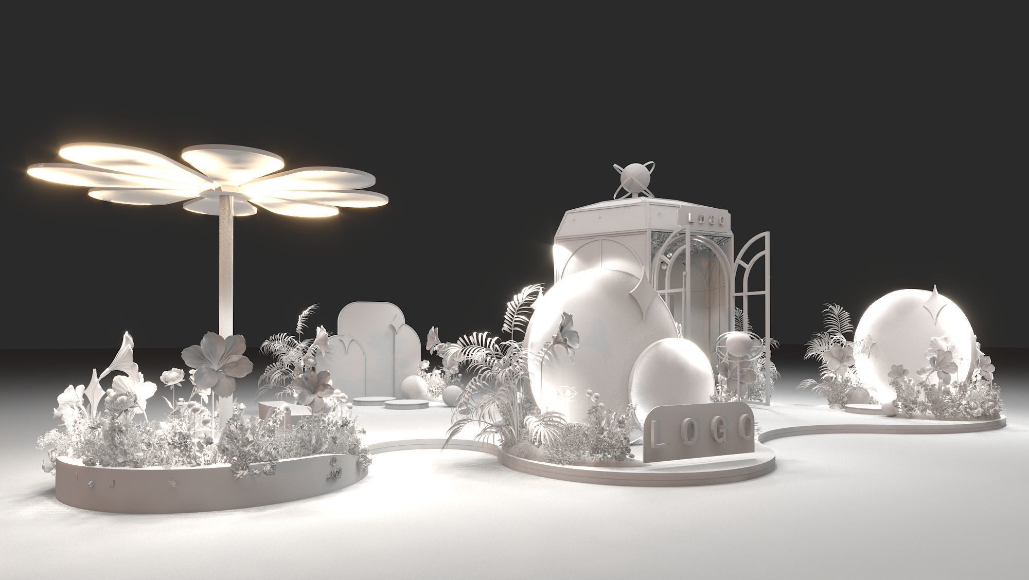 Floristry Fine art display 3D model_13