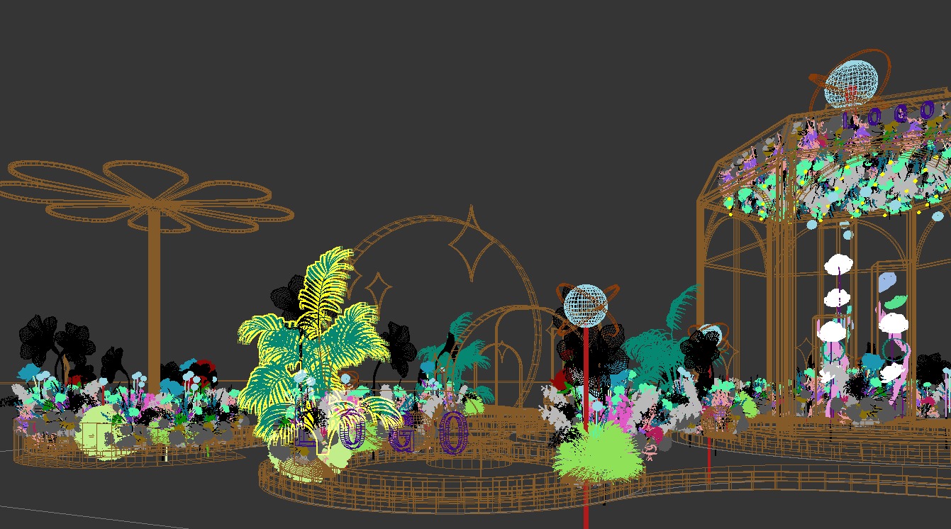 Floristry Fine art display 3D model_11