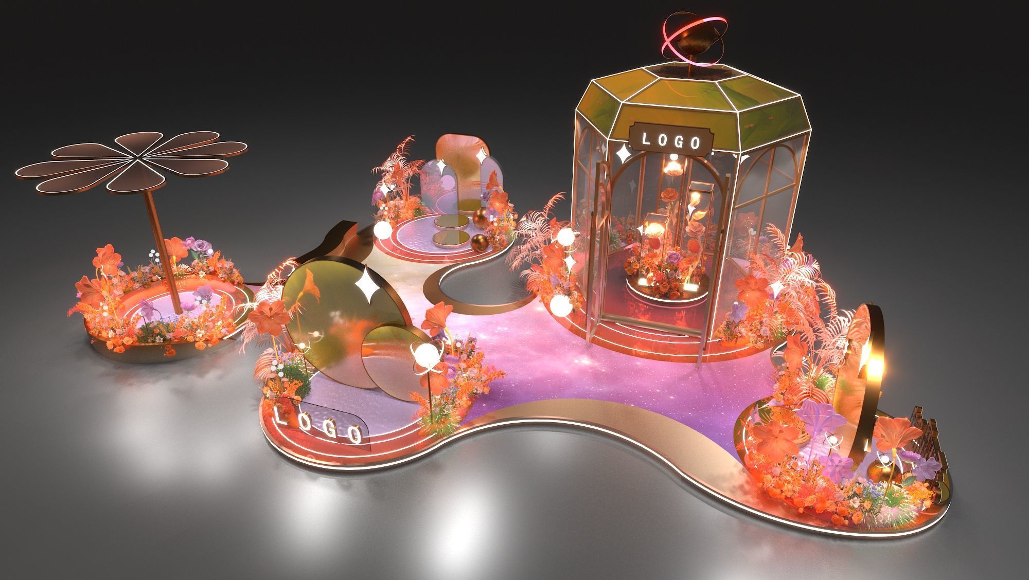 Floristry Fine art display 3D model_1