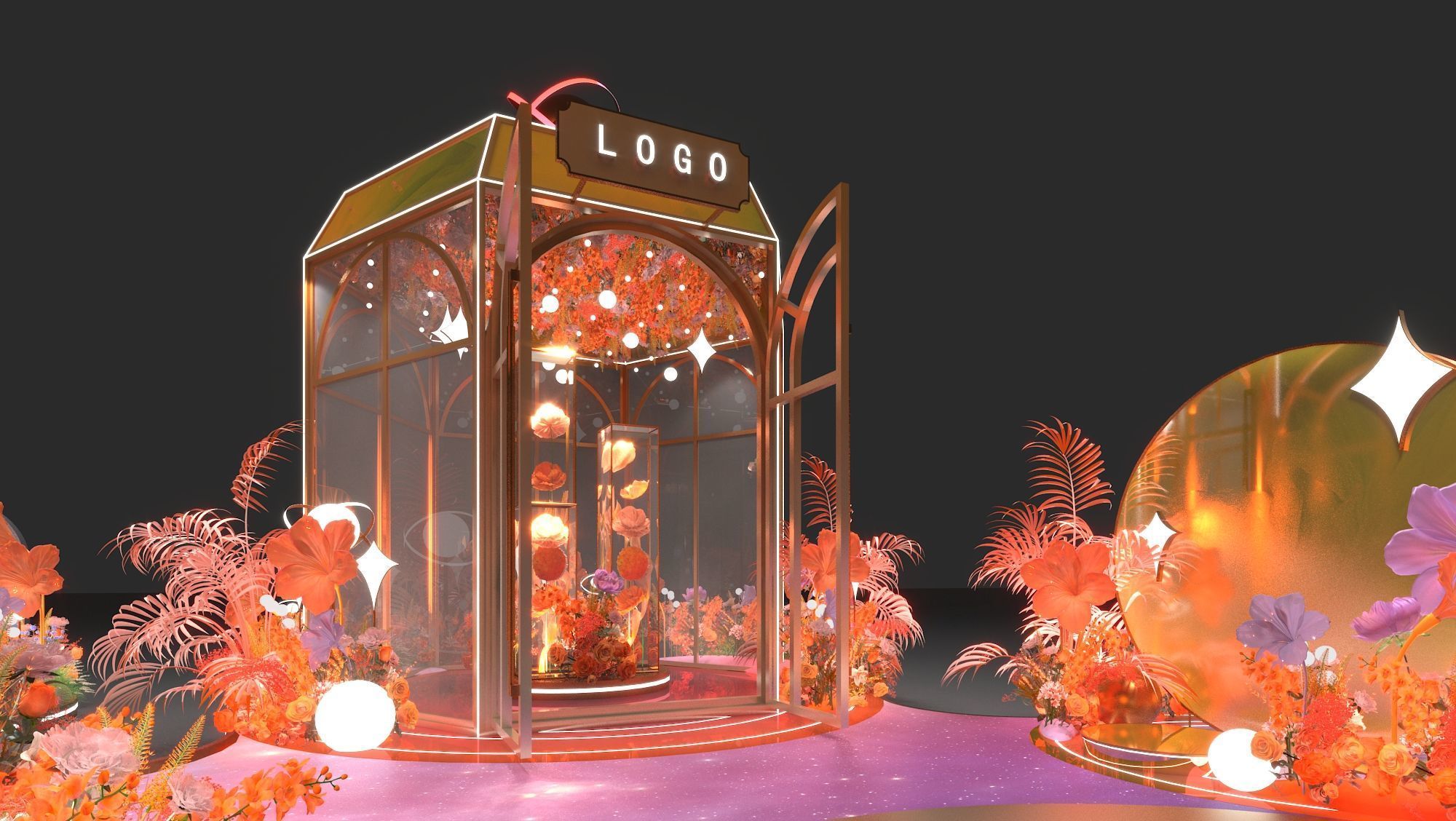 Floristry Fine art display 3D model_8