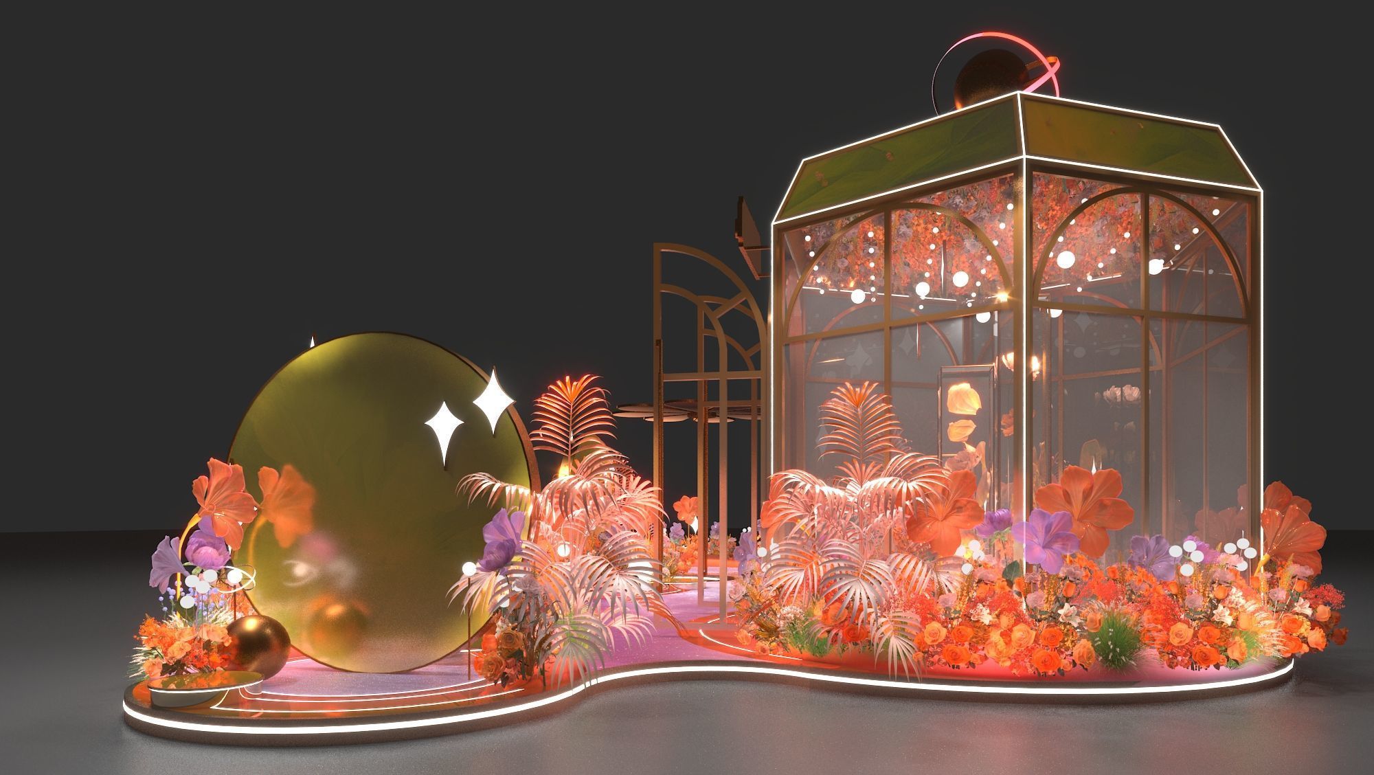 Floristry Fine art display 3D model_9