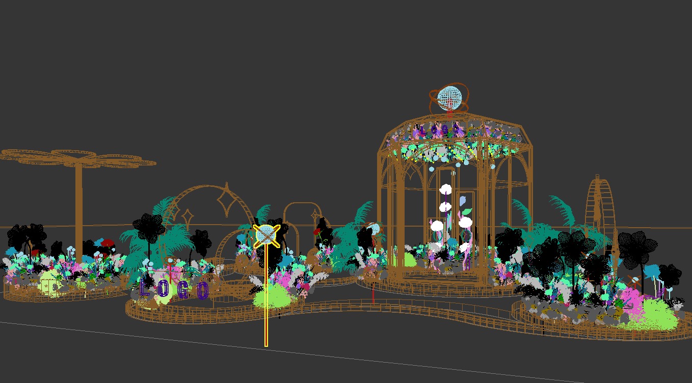 Floristry Fine art display 3D model_12