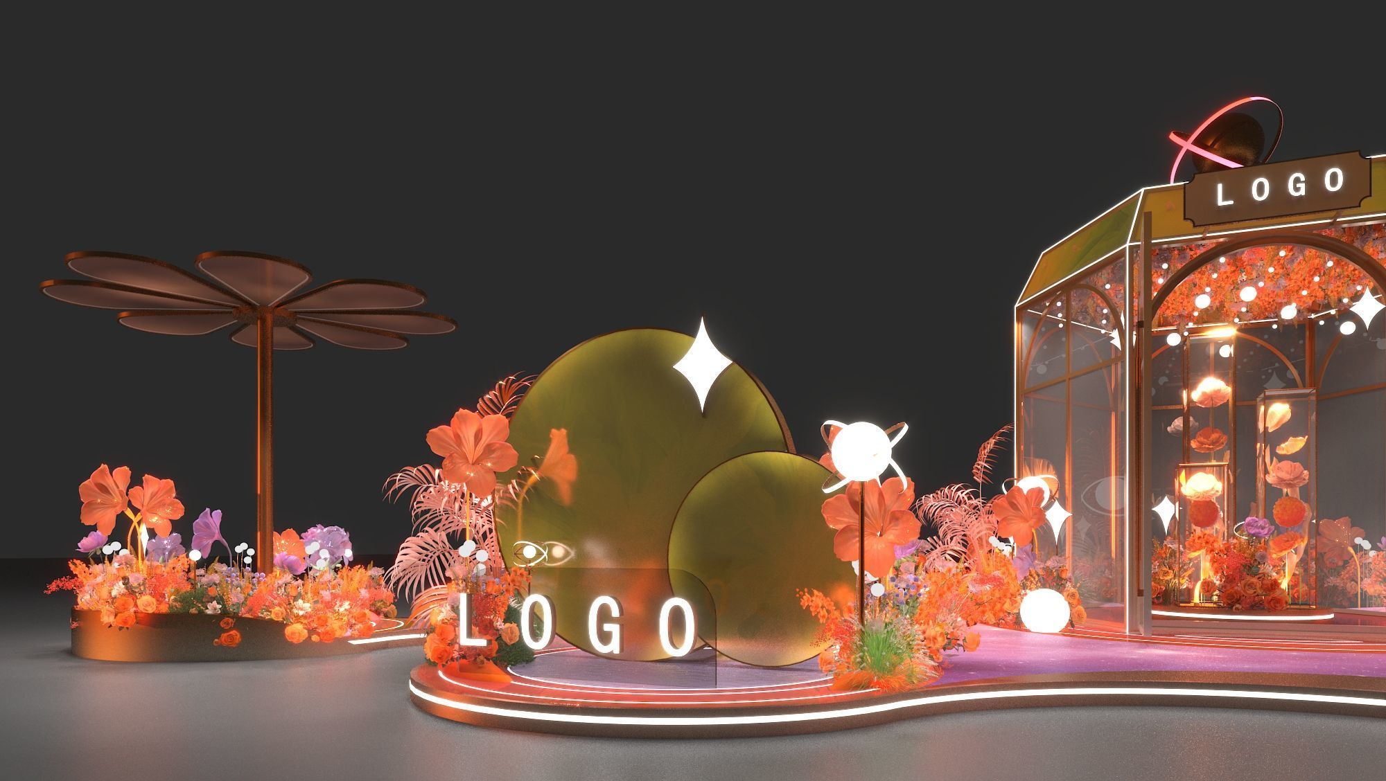 Floristry Fine art display 3D model_5