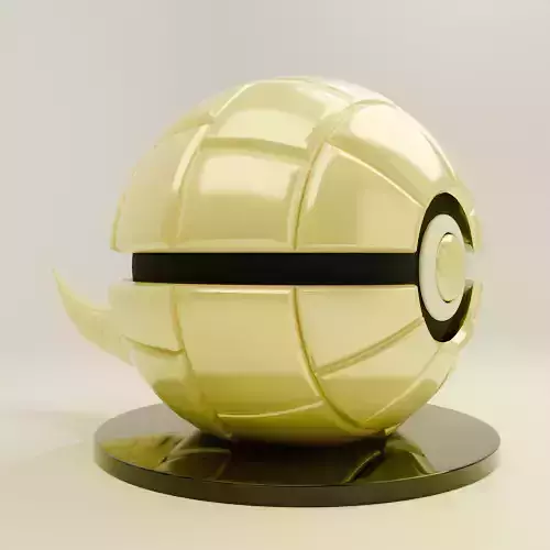 Premium Stylized Gold PokeBall 3D Model Glossy 