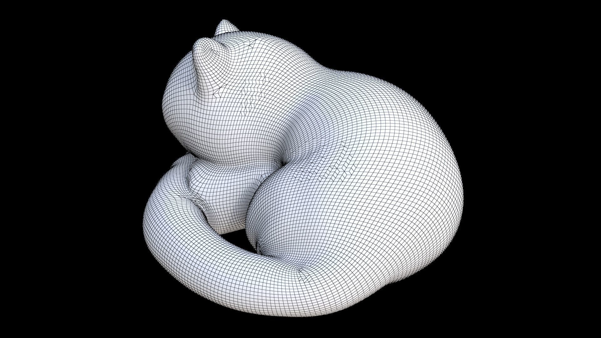 British Shorthair sleeping 3D model_7