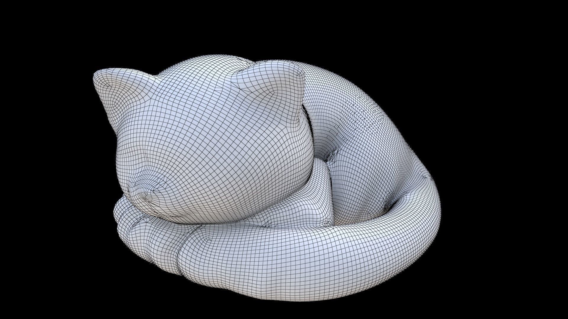 British Shorthair sleeping 3D model_6