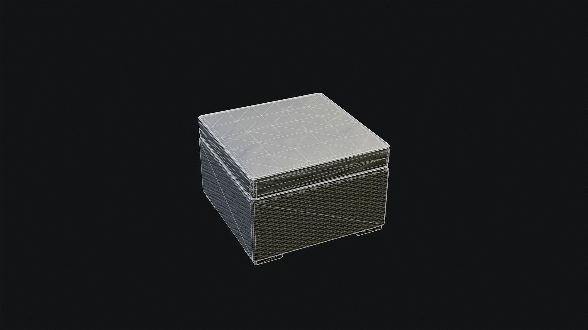 Low Poly PBR Rattan Sofa - Grey Low-poly 3D model_10