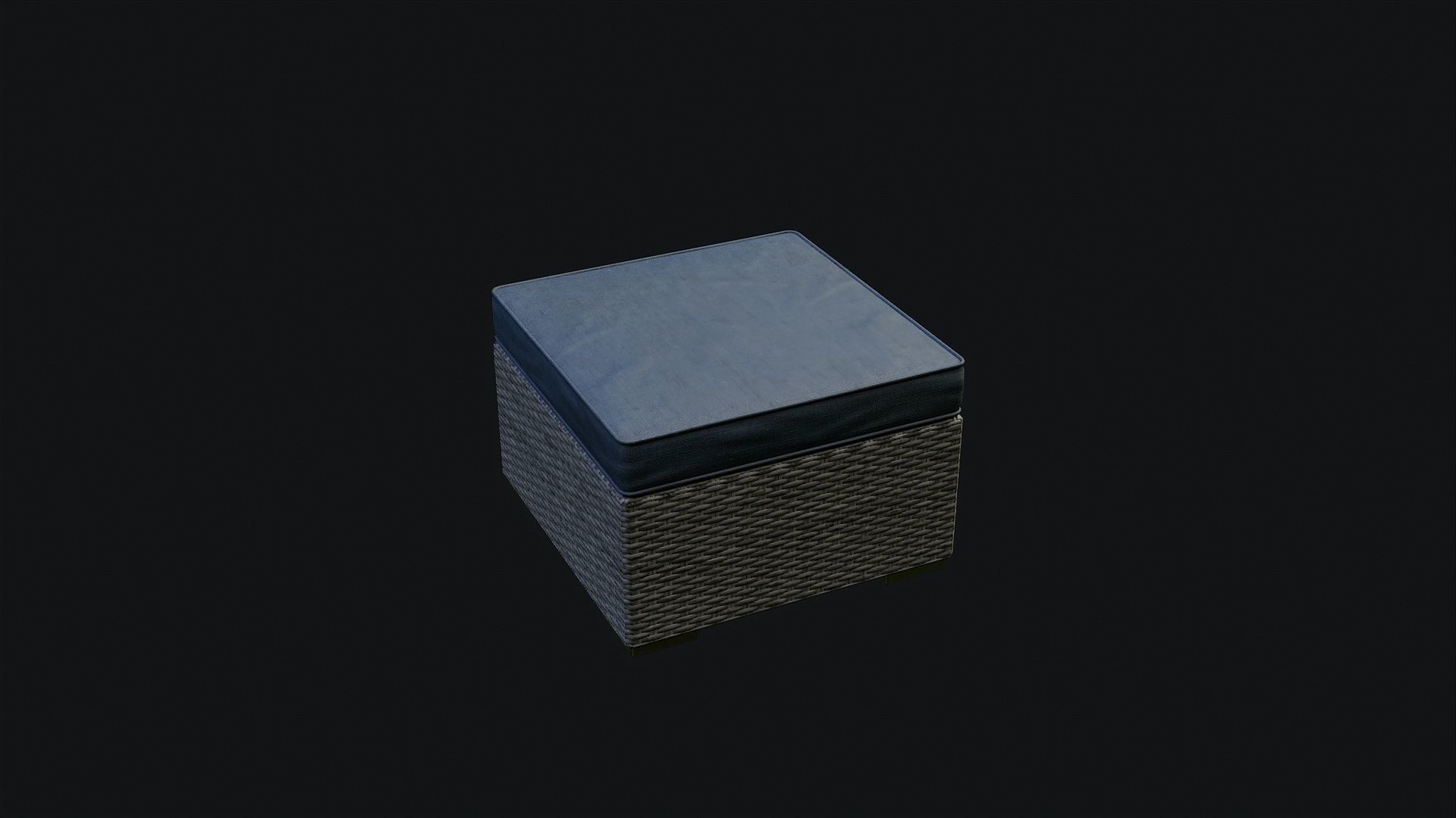 Low Poly PBR Rattan Sofa - Grey Low-poly 3D model_8