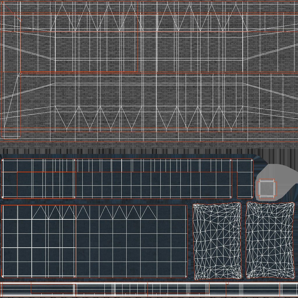 Low Poly PBR Rattan Sofa - Grey Low-poly 3D model_38