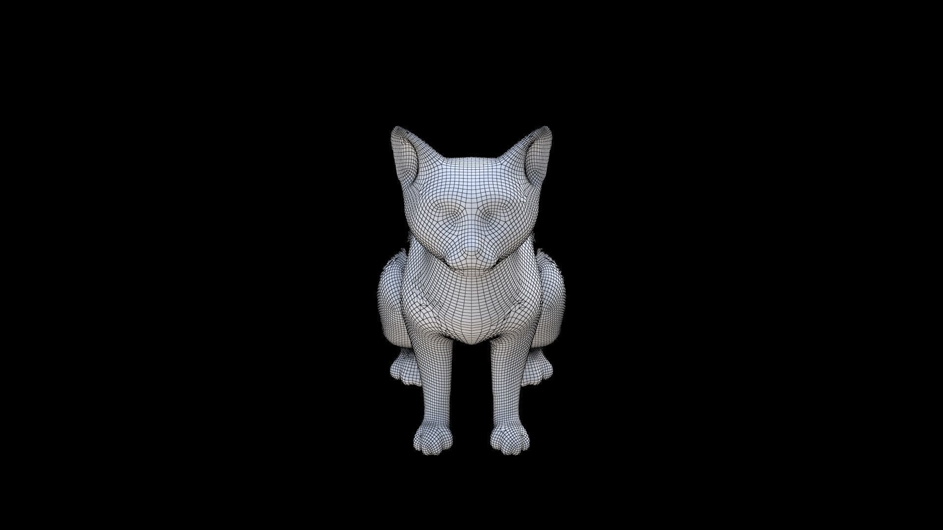 Russian Blue seated 3D model_6