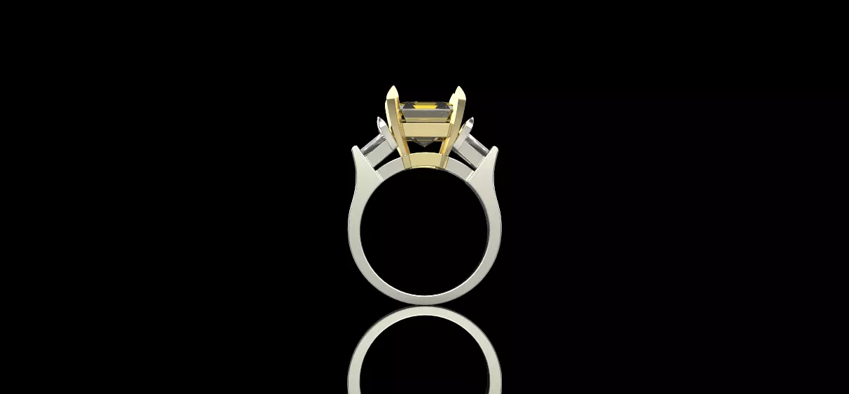 Engagement ring with 3 stones Free 3D print model