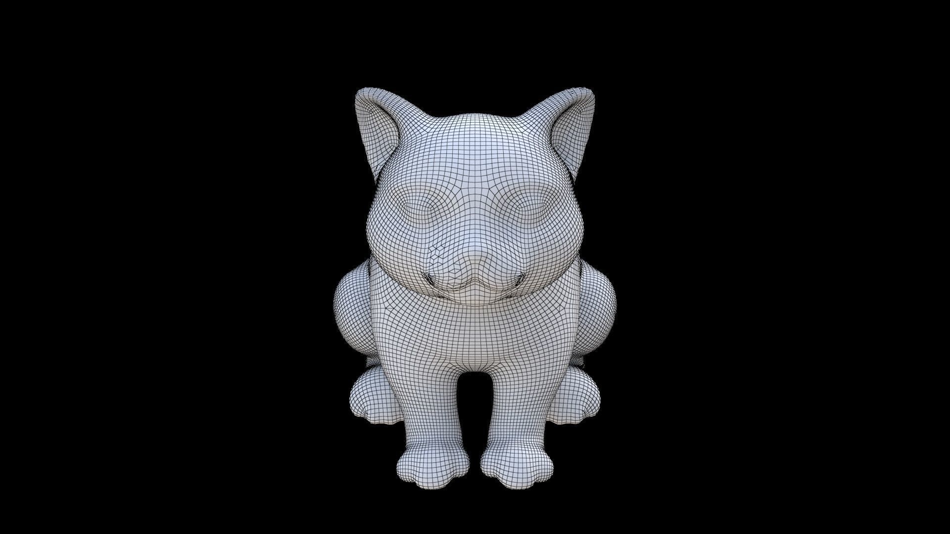 Scottish Fold seated 3D model_6
