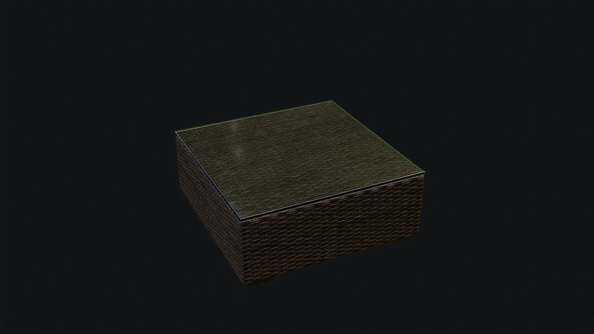 Low Poly PBR Rattan Sofa - Brown Low-poly 3D model_11