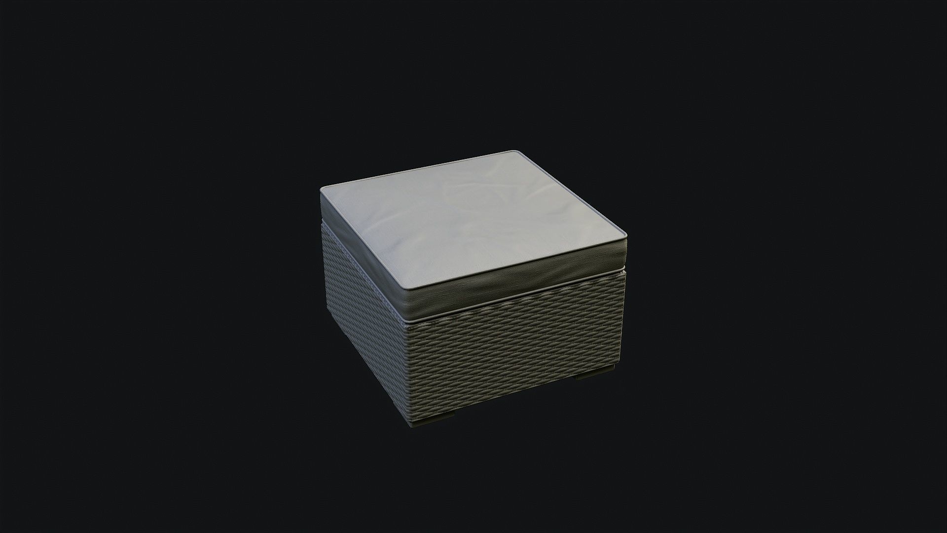 Low Poly PBR Rattan Sofa - Brown Low-poly 3D model_9