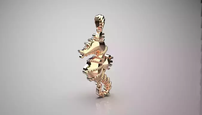 seahorse gold pendant gp0169