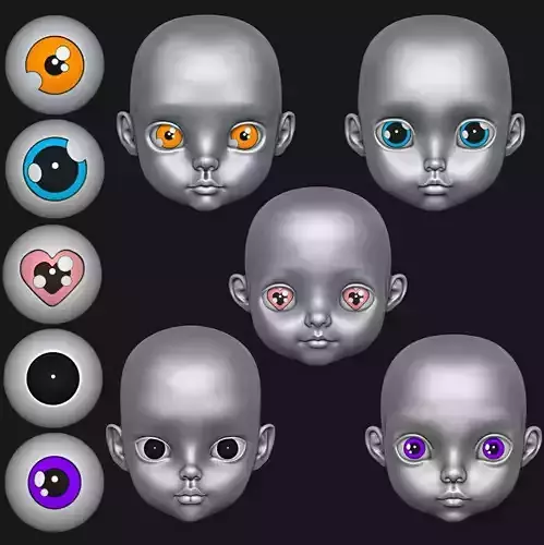 Eyes for printing on a printer collapsible eyes bjd doll eyes