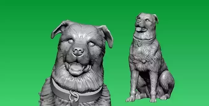 Dog painted on request - 3D print