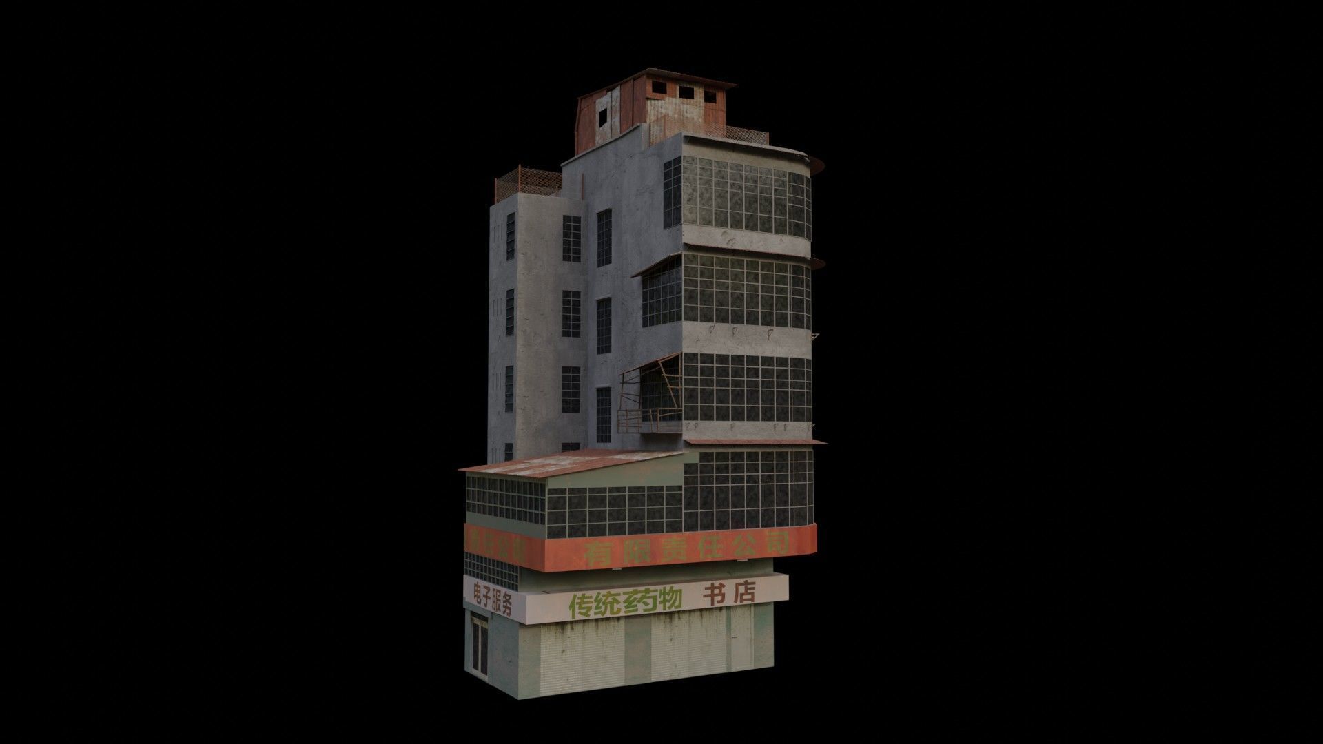 Building pack Include city example 3D model_5