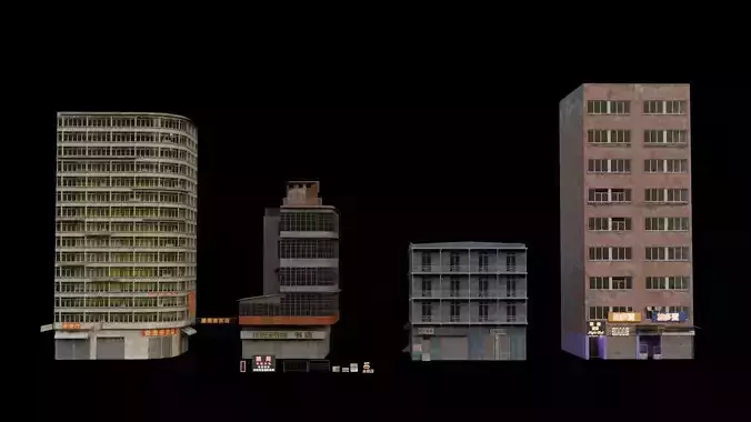 Building pack Include city example 3D model