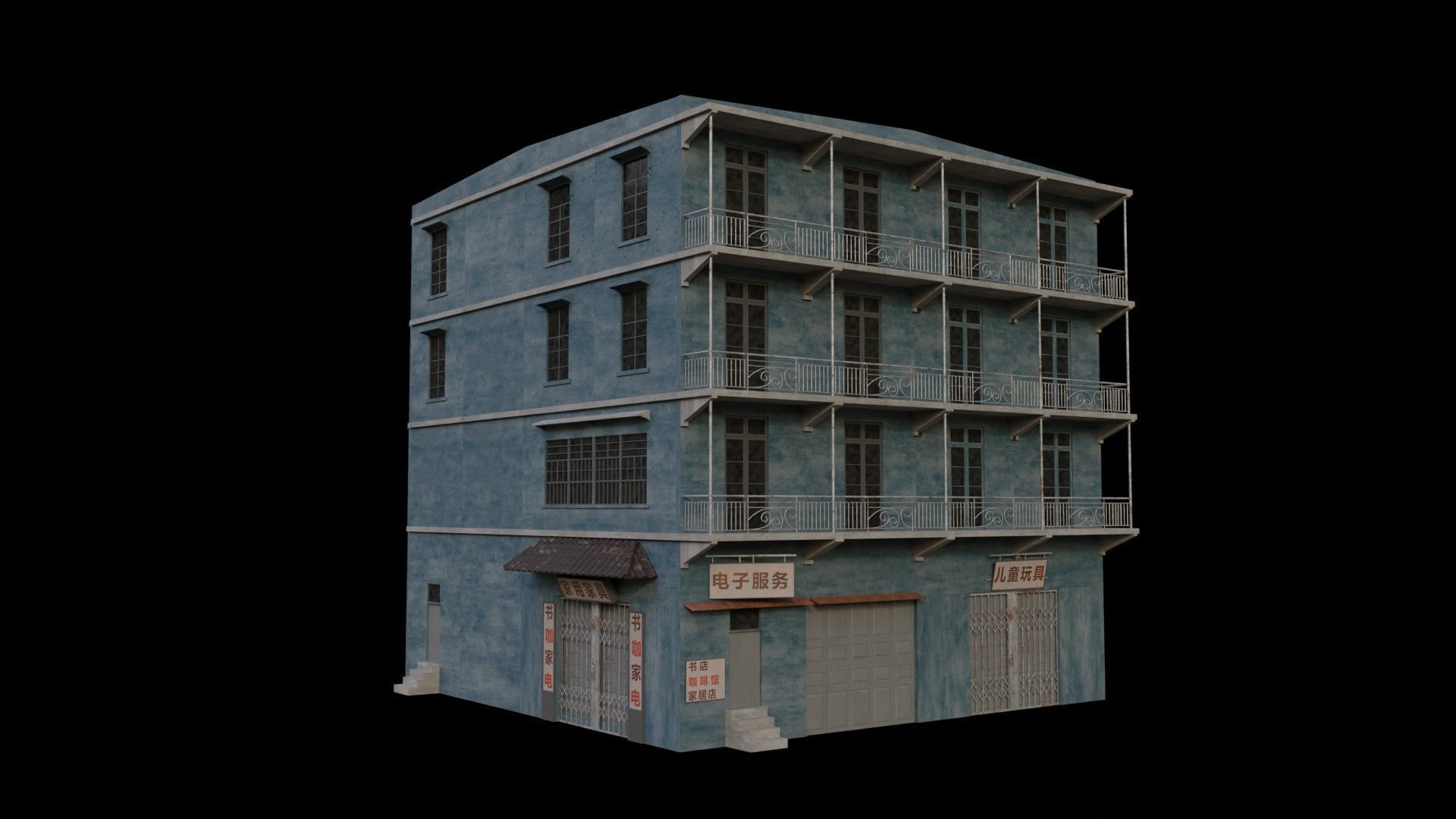 Building pack Include city example 3D model_6