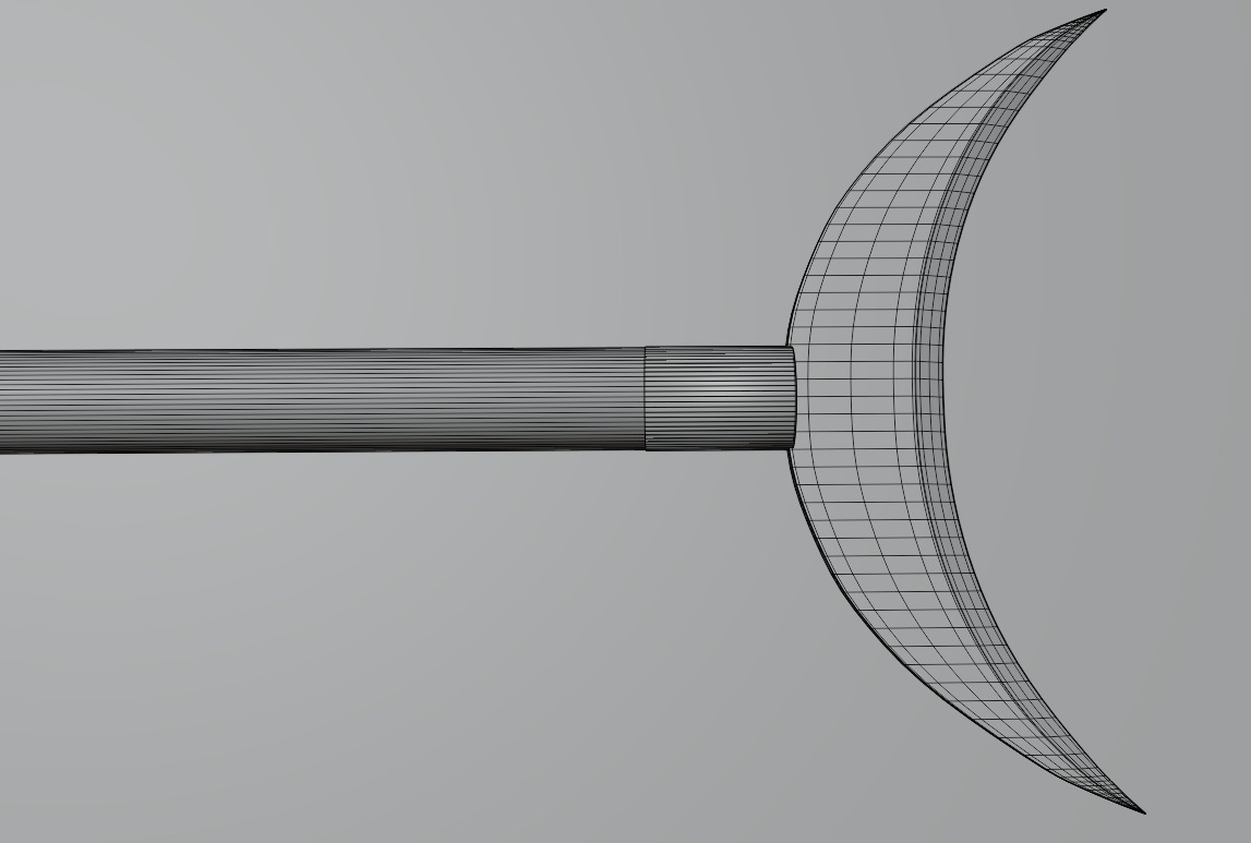 Chan Bo staff of Buddhist monks Low-poly 3D model_5