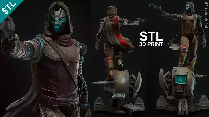 Premium Cayde-6 Statue 3D Model - STL File for Fans 3D print model