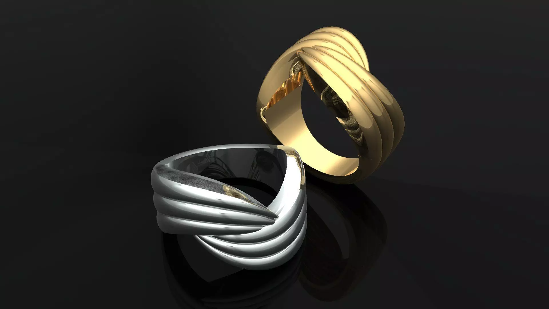 TWISTED RINGS FULL METAL NO DIAMOND 2025 3D print model