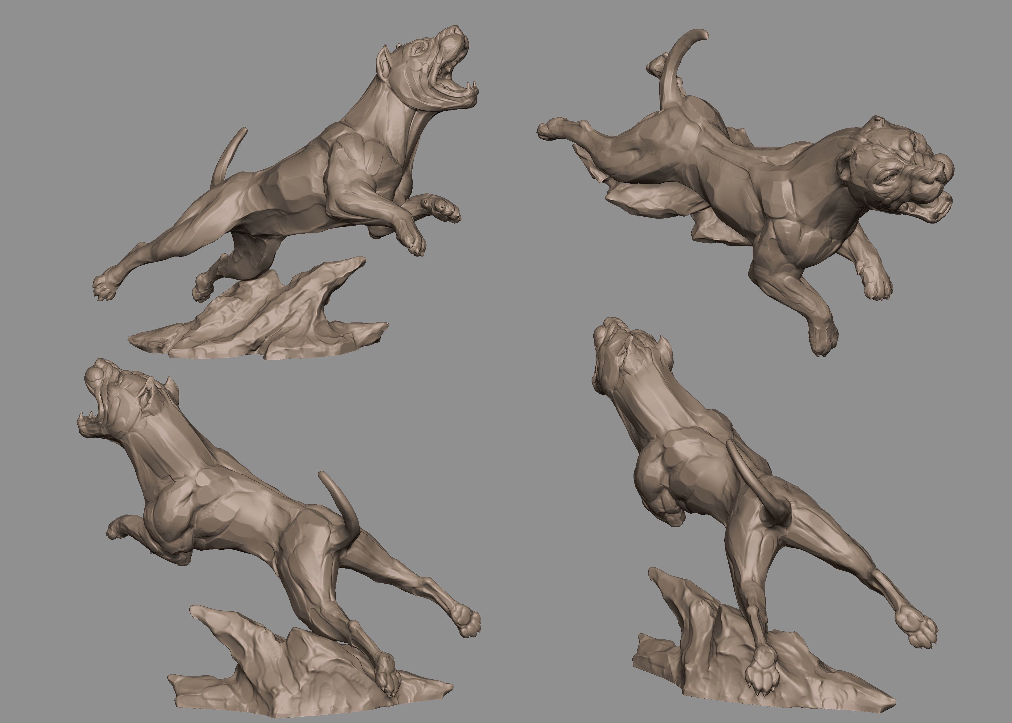 Pitbull jumpin 3D print model_7