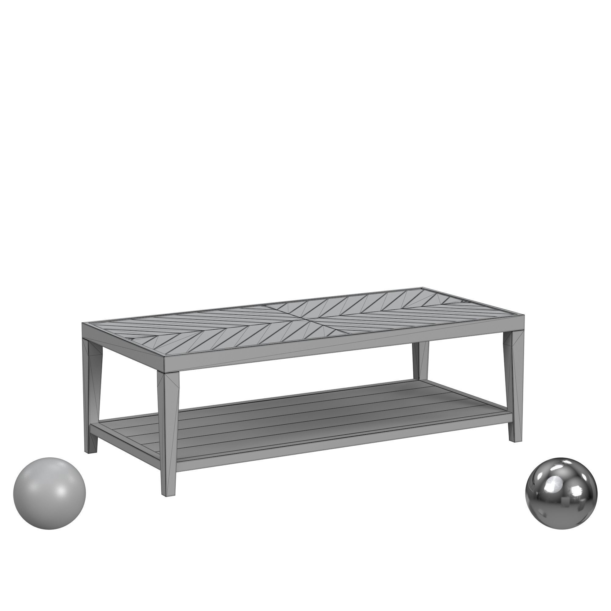 Cliffside Gray Coffee Table 3D model_3