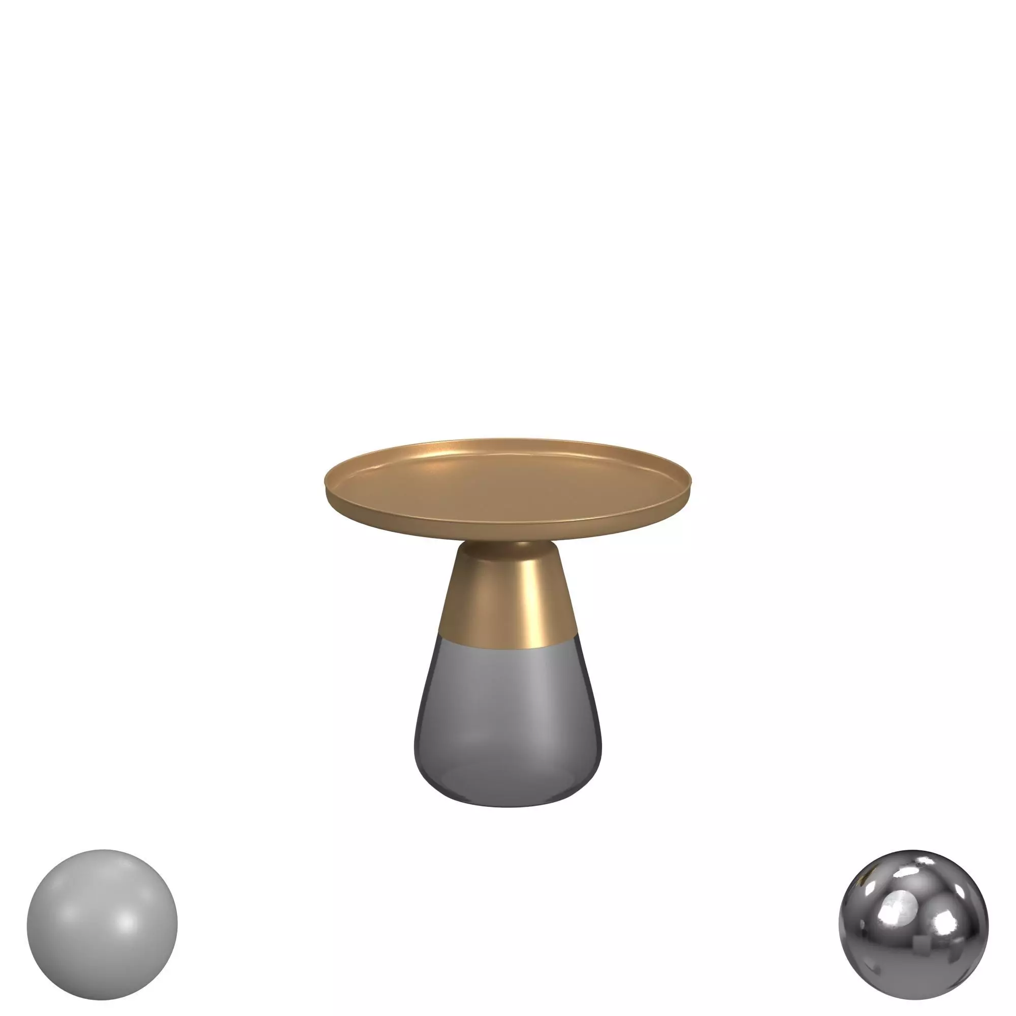 Casella Glass Base Accent Table Low-poly 3D model_0