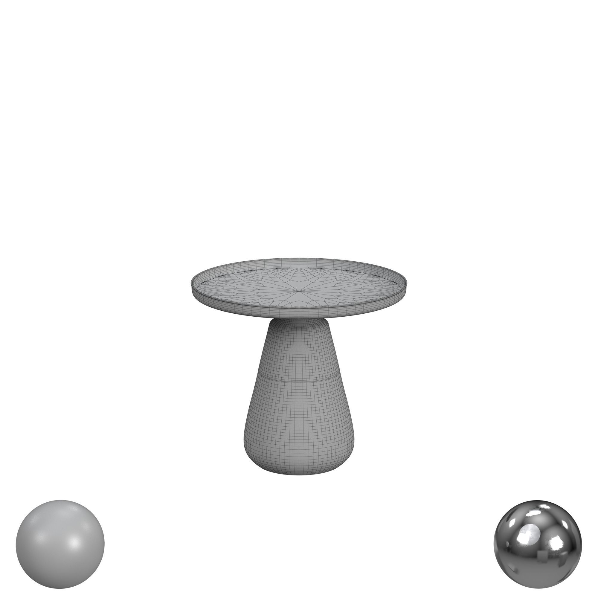 Casella Glass Base Accent Table Low-poly 3D model_3