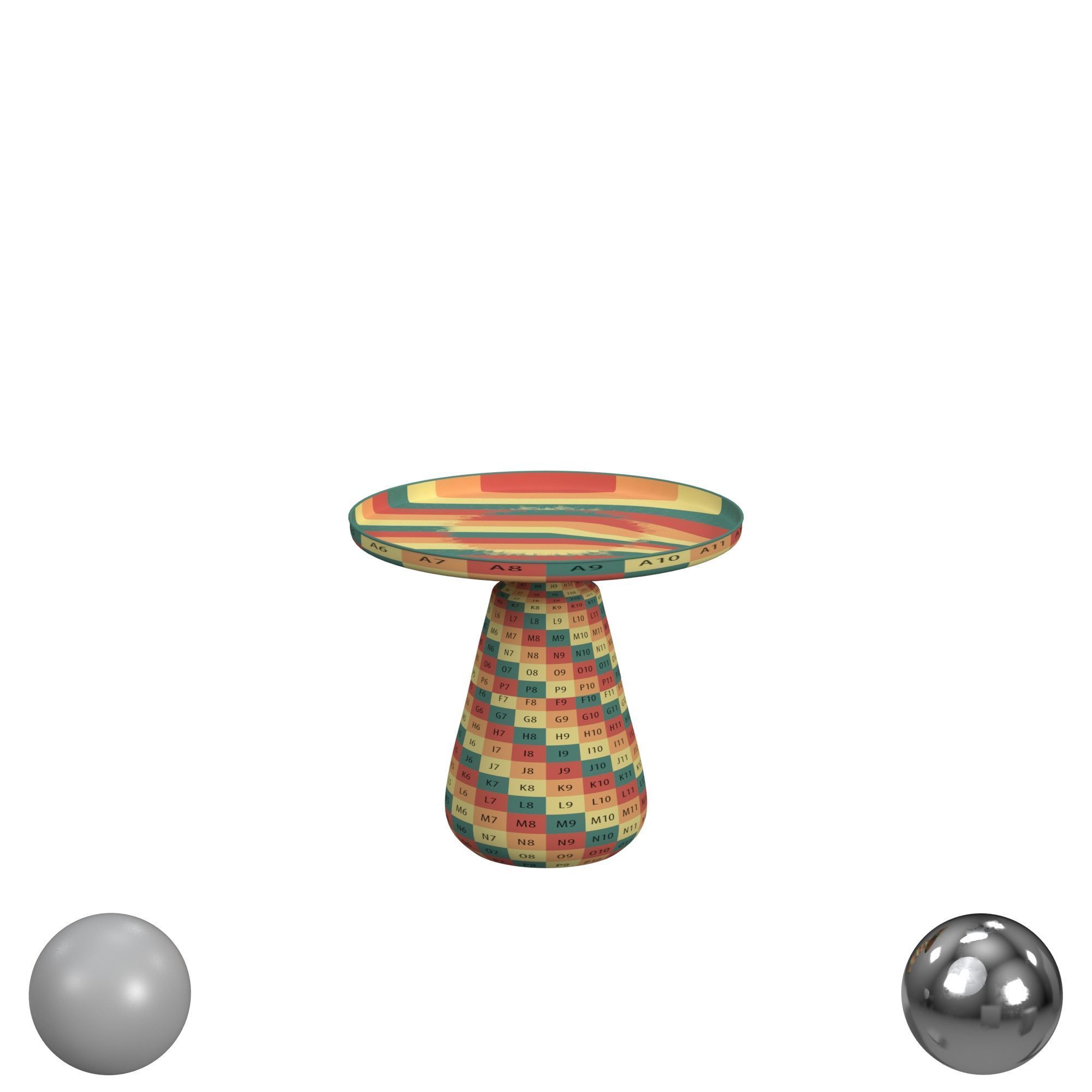 Casella Glass Base Accent Table Low-poly 3D model_2