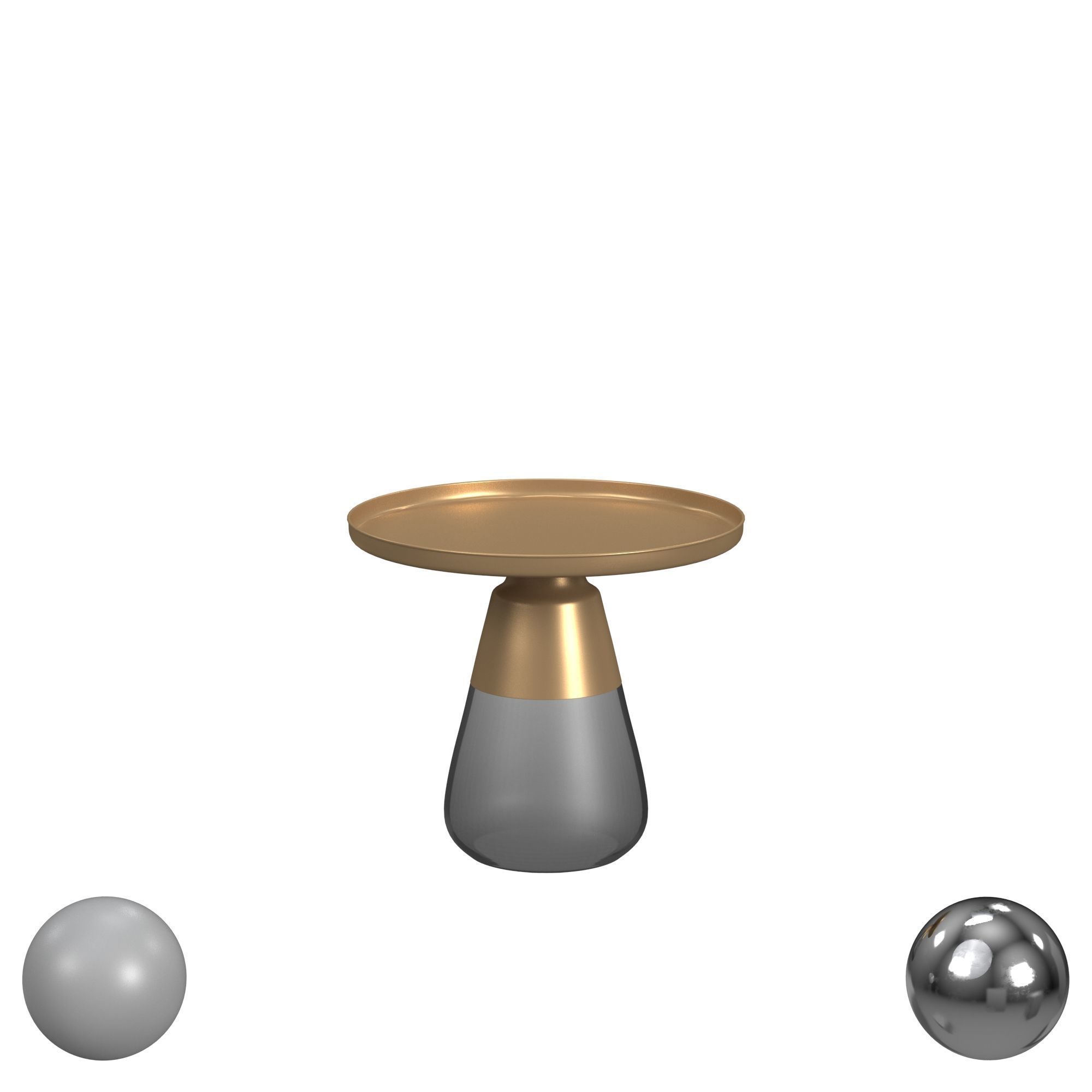 Casella Glass Base Accent Table Low-poly 3D model_1