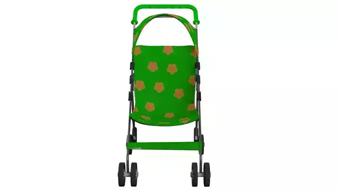 Stroller Low-poly 3D model