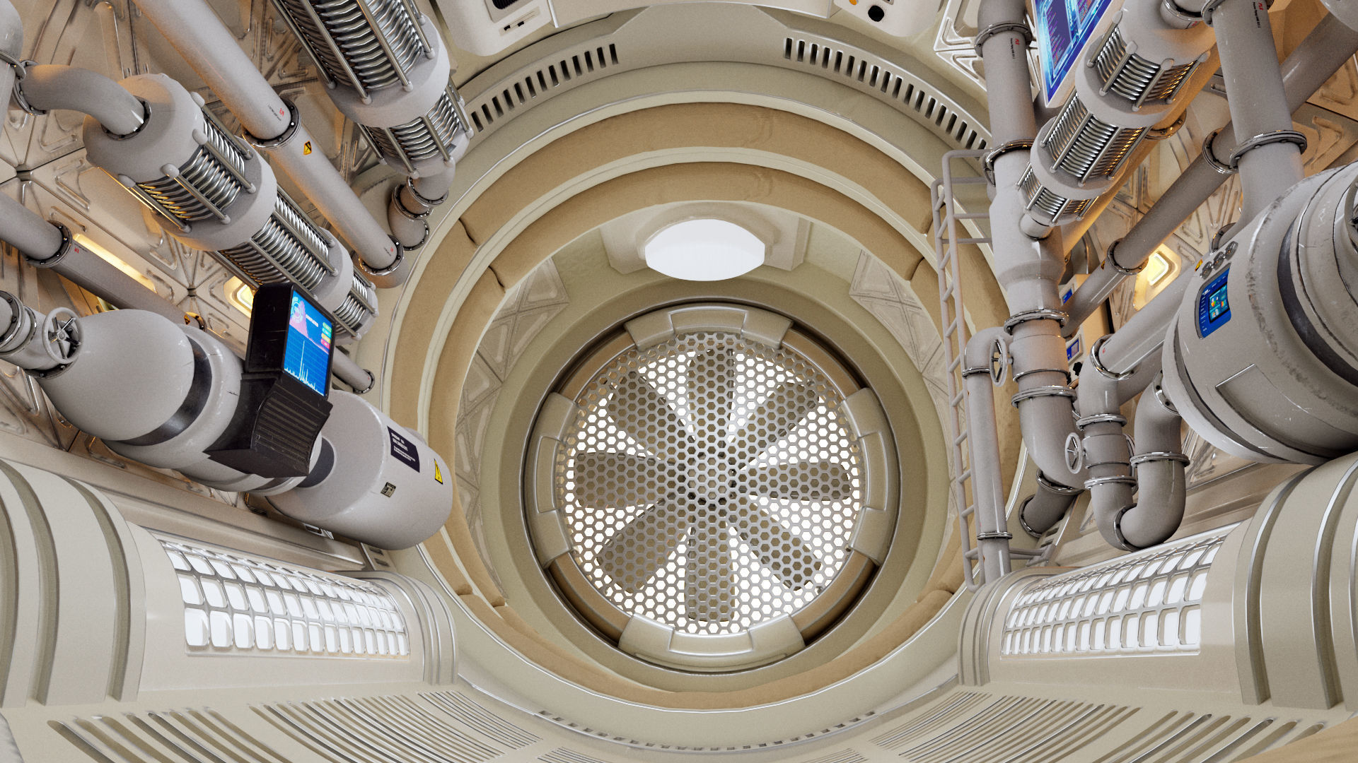 Spaceship Maintenance Corridor  3D model_9