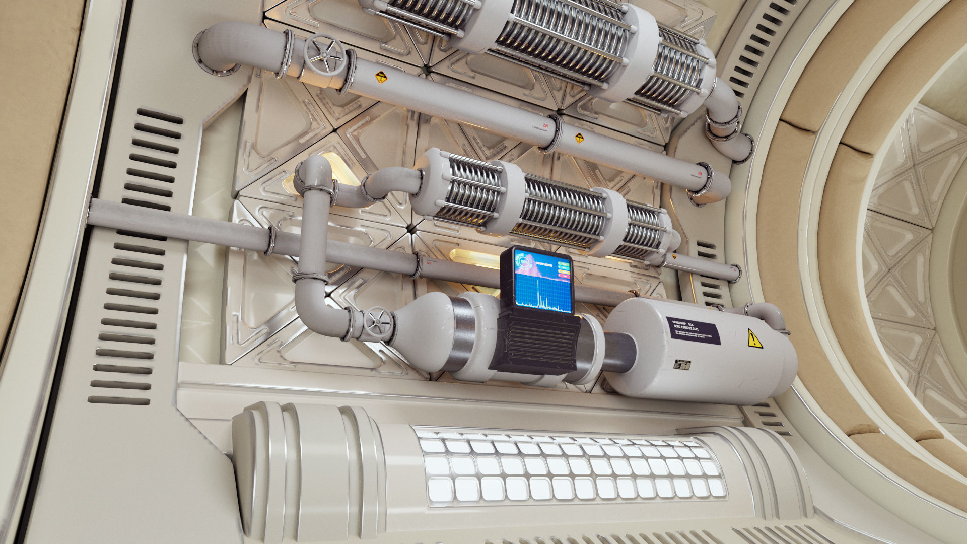 Spaceship Maintenance Corridor  3D model_2