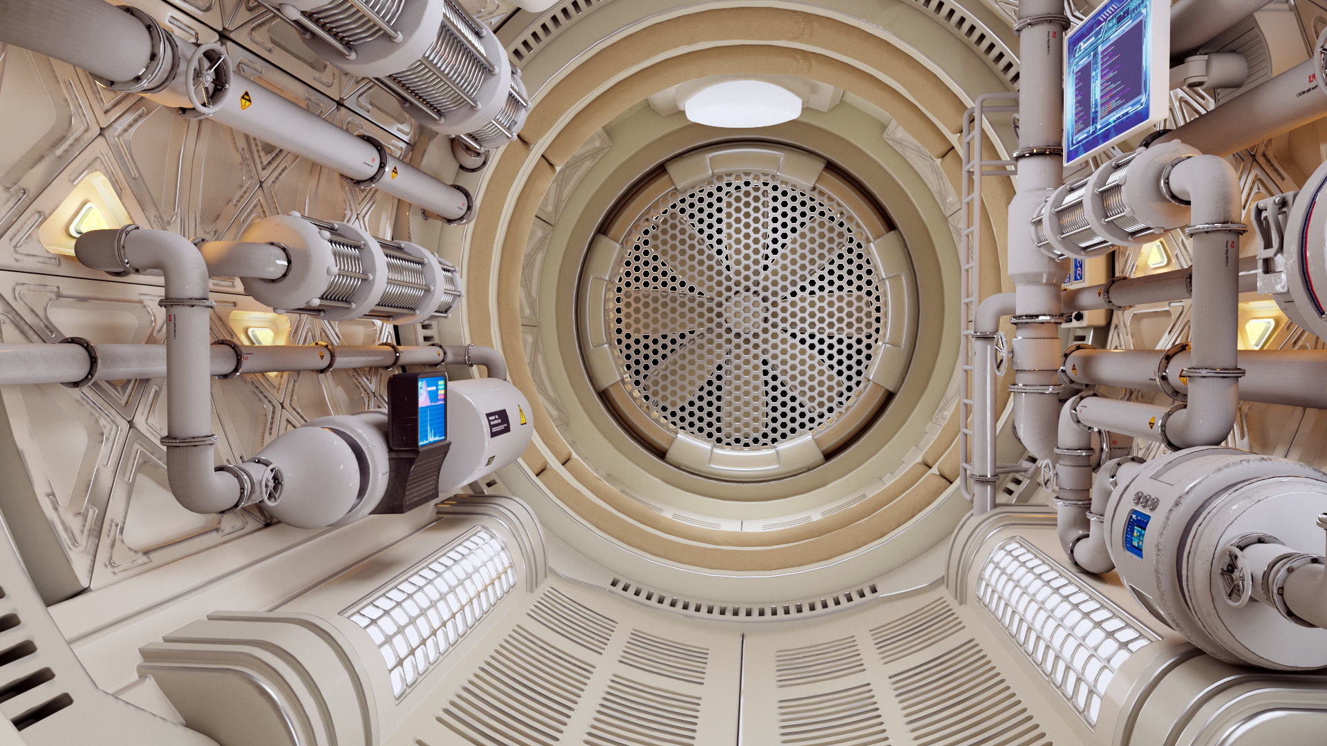 Spaceship Maintenance Corridor  3D model_11