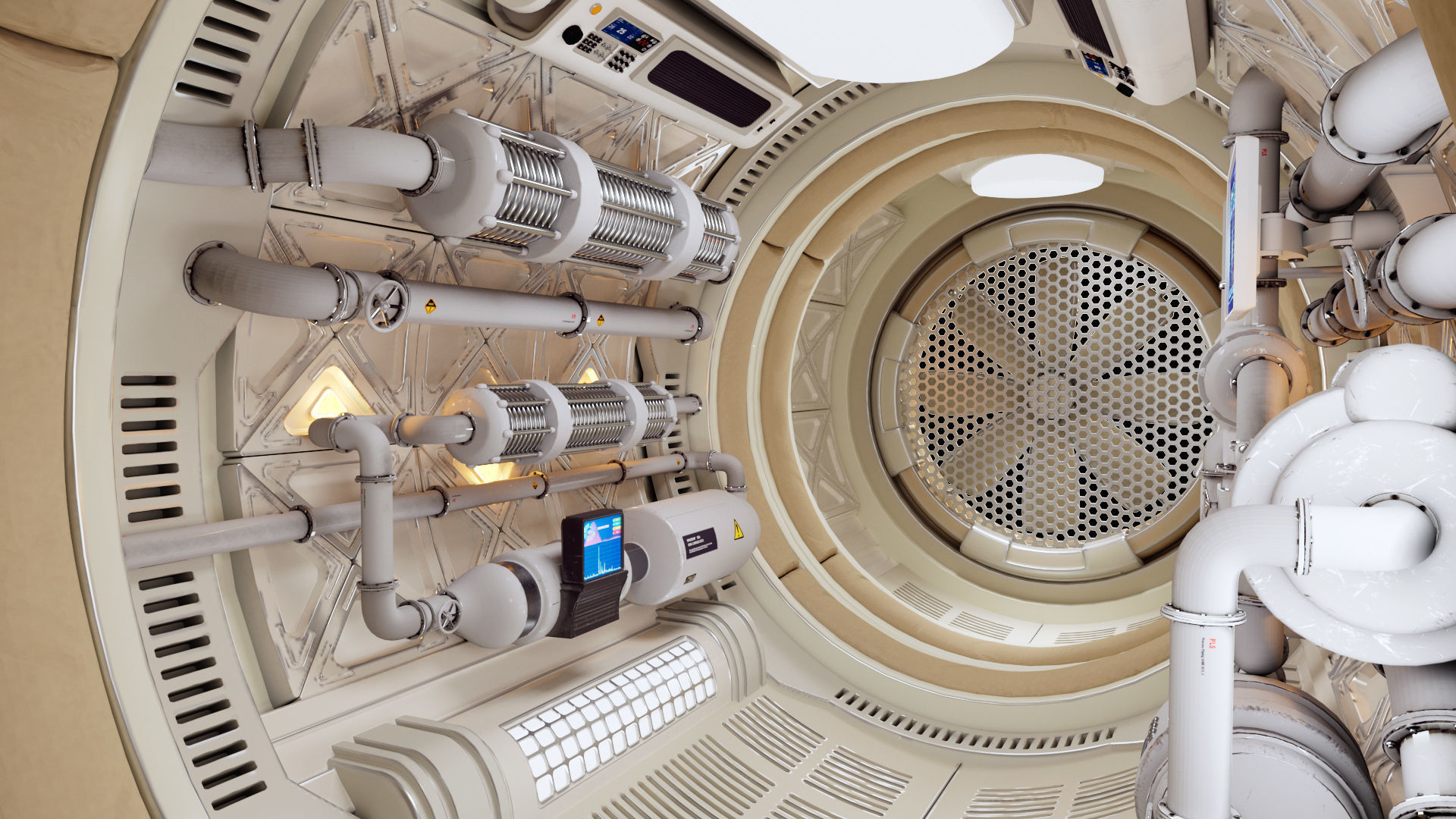 Spaceship Maintenance Corridor  3D model_3