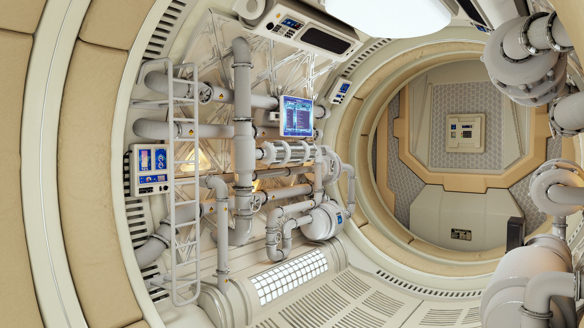 Spaceship Maintenance Corridor  3D model_5